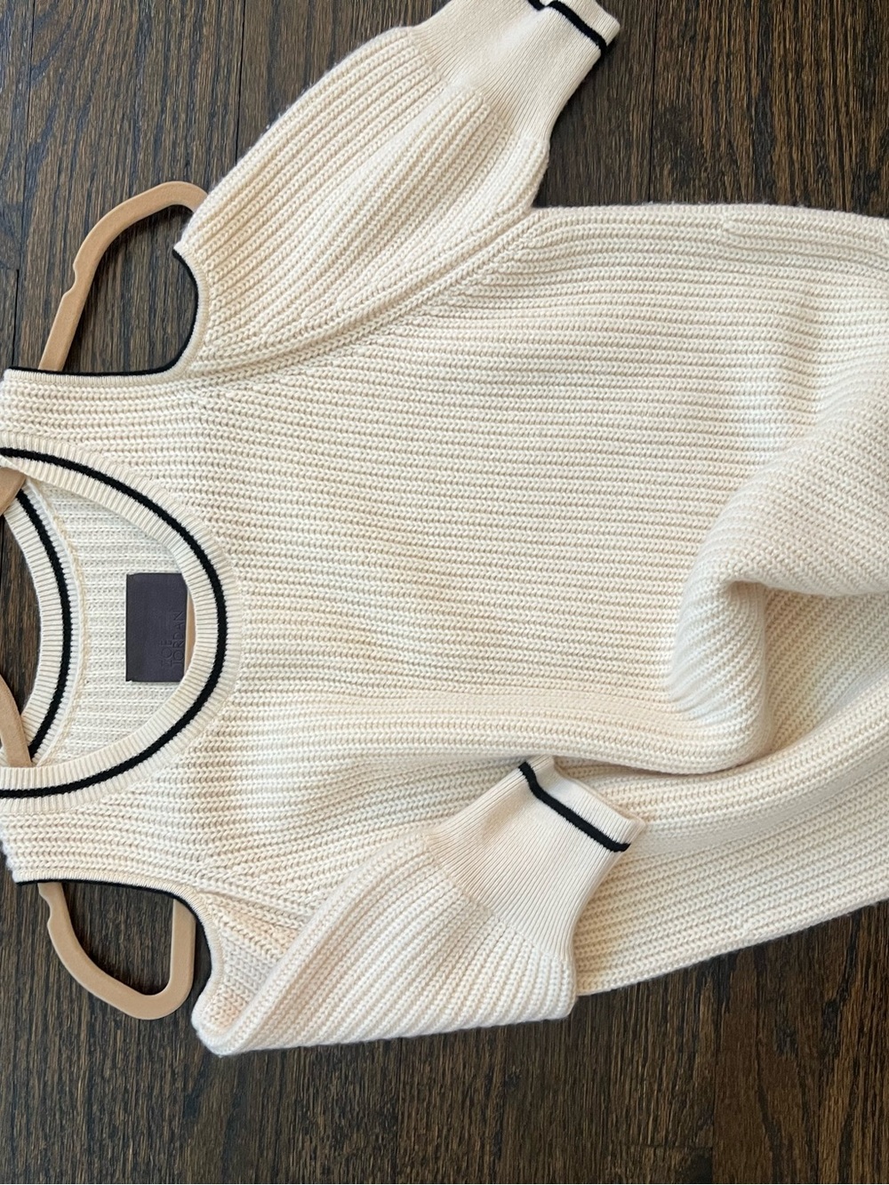 Jordan Cream Sweater with Black Contrast Trim